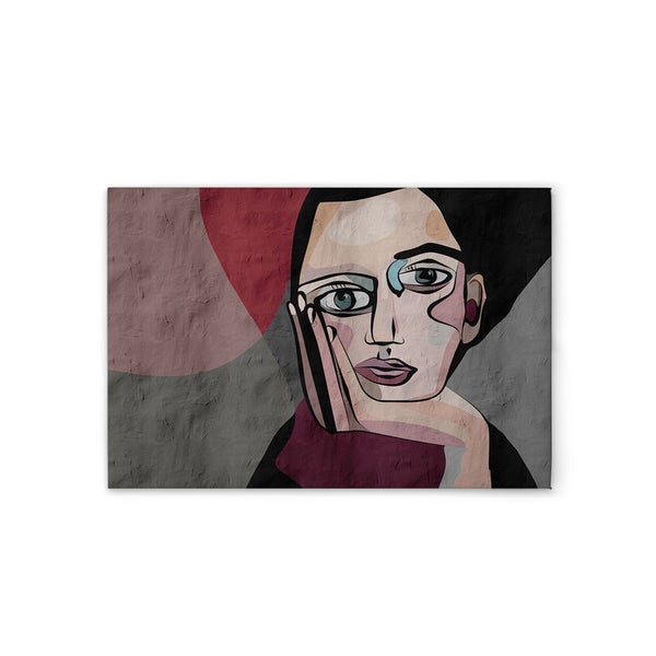 Kunstteppich mit abstraktem Frauengesicht