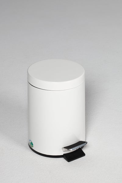 PROREGAL Robuster Tretabfallsammler Mit Fußpedal Inneneimer Mit Griff 12 Liter HxBxT 40 x 25 x 25 cm Verzinkter Stahl Weiß