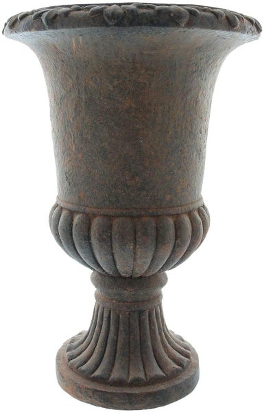 Dekoleidenschaft Pflanzer Amphore in Stein Optik, 50 cm hoch, antik braun, Pflanztopf, Blumentopf, Pflanzgefäß, Gartendeko für Draußen
