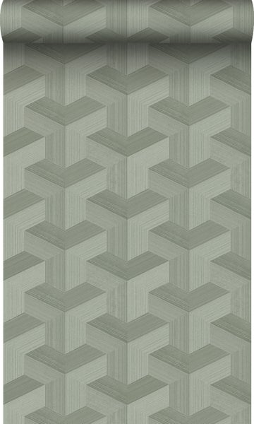 Origin Wallcoverings Öko-Strukturtapete 3D-Muster Graugrün - 50 x 900 cm - 348003