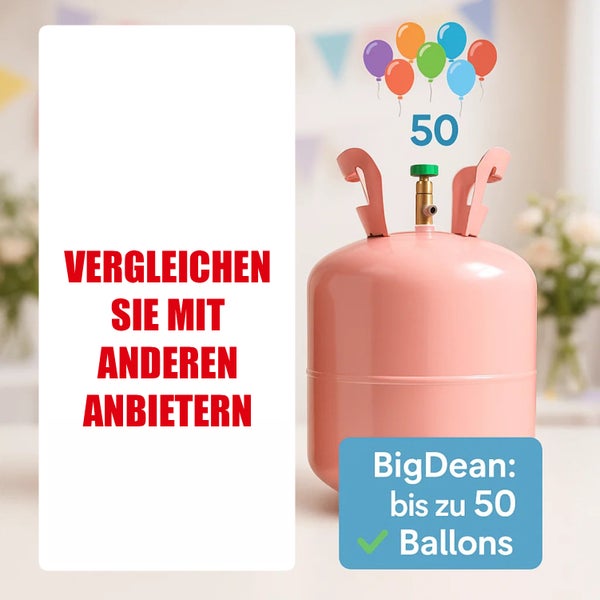Helium Einwegflasche für bis zu 50 Ballons