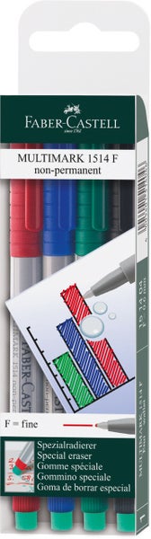 Faber-Castell Folienstift Multimark non-permanent F, 4er Set