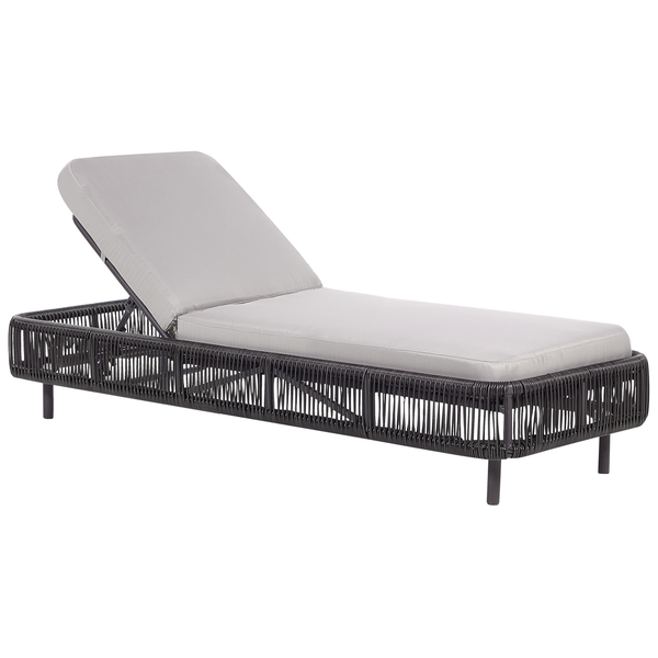 Sonnenliege mit Kissen OSINI Polyrattan Grau
