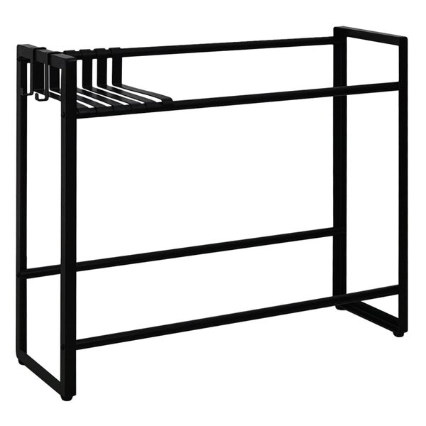 PROREGAL Getränkekistenregal KÖNIGSSEE PLUS inkl. 2 Haken & 6 Auflageträger HxBxT 84x104x33cm Höhenverstellbare Füße Für 6 Kisten Schwarz