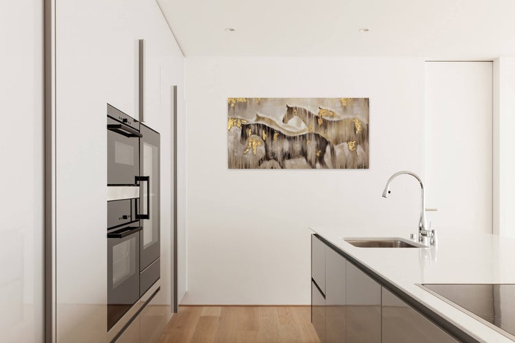 Handgemaltes Gemälde Acrylfarbe 120x60cm Beige