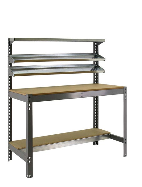 PROREGAL Werkbank Buffalo mit Frontablage HxBxT 84 x 120 x 61 cm Traglast 600 kg Grau