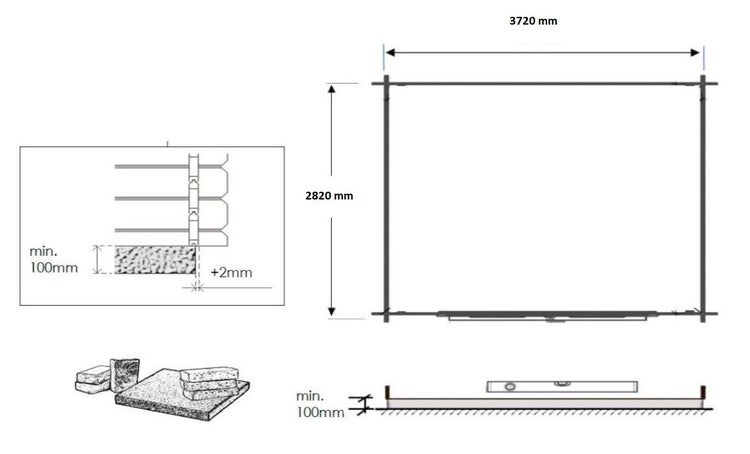Gartenhaus, Gerätehaus 11,70m2 - 3,90x3m - 34mm - Imprägniert