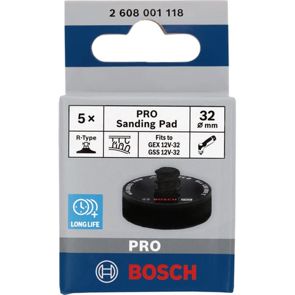 Bosch Schleifpad Pro, 32 Millimeter Durchmesser, Fünferpack