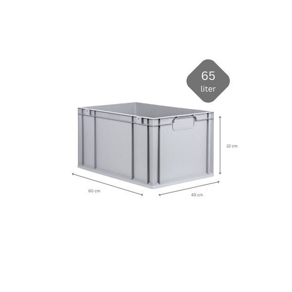 PROREGAL Spar Set 10x Eurobox Nextgen Economy Mit Scharnierdeckel & Blauen Schiebeschnappverschlüsse Griffe Geschlossen HxBxT 32 x 40 x 60 cm 65 Liter