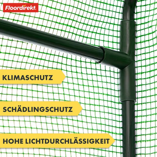 FLOORDIREKT Gewächshaus Botanika - Witterungsbeständig - Für besonders hohe Pflanzen - 77 x 200 x 169 cm