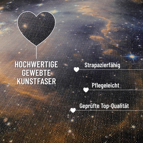 Gewebter Gamerteppich bedruckt Schwarz Multi Galactic Glow WECONhome 110x160 cm