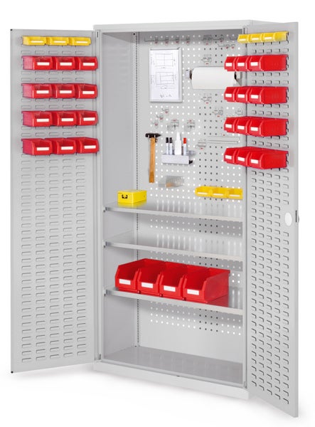 Kappes ®RasterPlan Werkzeugschrank 1950x1000m Modell 6 Tiefe 410mm Schlitzplattentüren lichtgrau