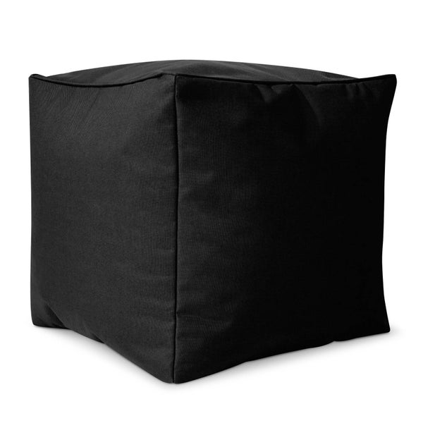 Green Bean Sitzsack-Hocker 40x40x40cm mit EPS-Perlen Füllung - Fußhocker Fußkissen Sitz-Pouf für Sitzsäcke - Bodenkissen für Kinder und Erwachsene - Fußablage Sitzkissen Sitzhocker Schwarz