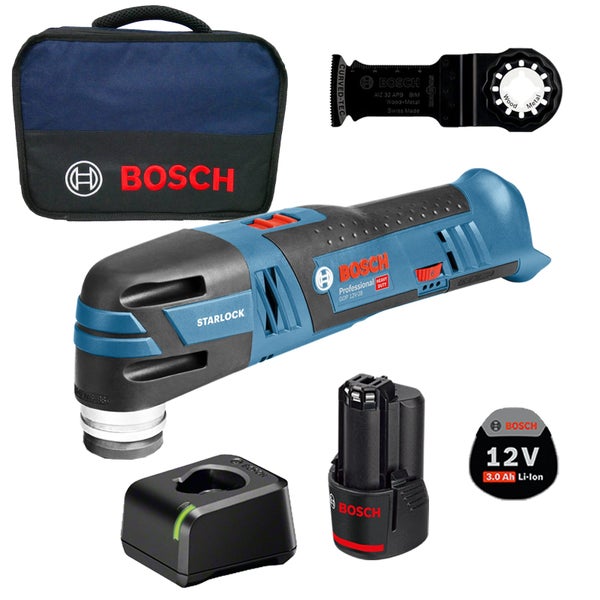 Bosch Akku-Multifunktionswerkzeug Set mit Zubehör, Akku und Ladegerät