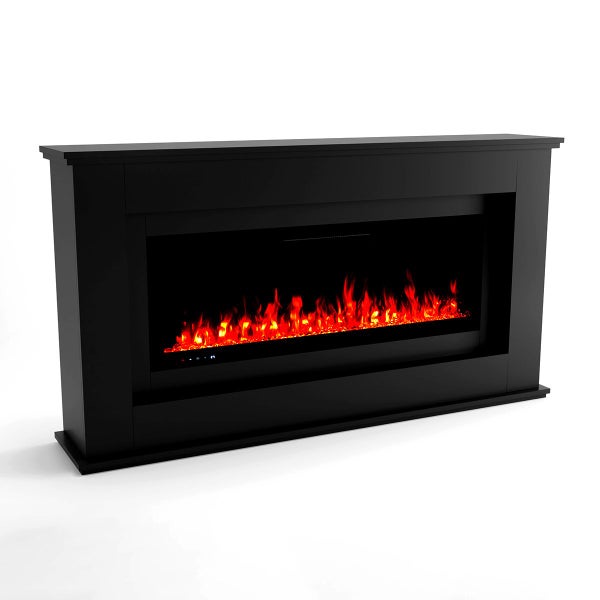 Glow Fire Elektrokamin 'Rhea 127' | LED Standkamin in schwarz mit Heizung (1500 W) | HxBxT:  97x178x33 cm