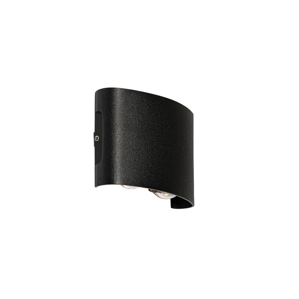 Außenwandleuchte schwarz inkl. LED 4-flammig IP54 - Silly