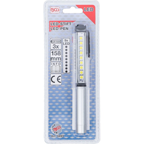 BGS Aluminium-LED-Stift mit 9 LEDs - 8493