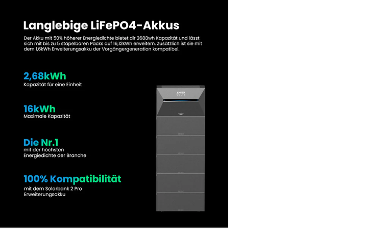Anker Solix Batteriespeicher mit bis zu 16 Kilowattstunden maximaler Kapazität