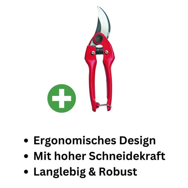 Gartenschere Kamikaze KM-22 – Einhand-Schere mit SK5-Stahlklinge & Stahlgriff für präzise Schnitte
