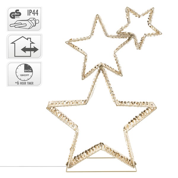 Dekorative Sternleuchte mit Kristallelementen und Timerfunktion