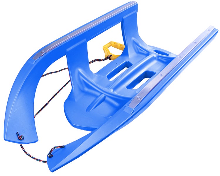 Ondis24 Kinderschlitten Rennrodel Bob Arrow mit Metallkufen blau, Schlitten