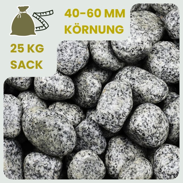 Zierkies 40 bis 60 mm Körnung im 25 kg Sack
