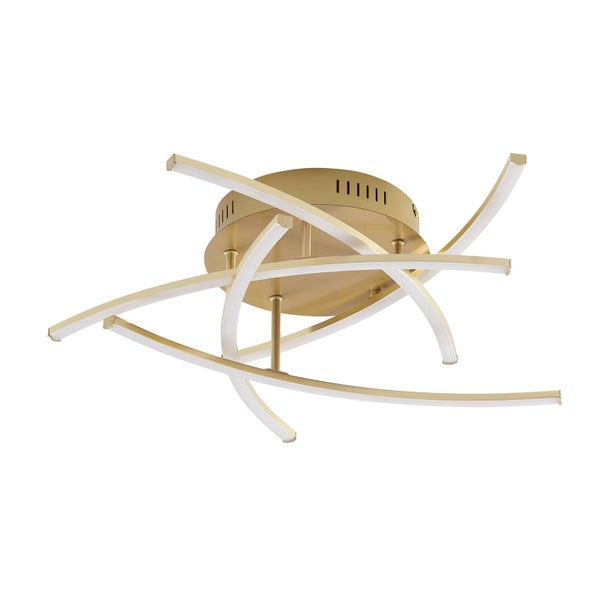 Lindby LED Deckenleuchte Flakira dimmbar (Modern) in Bronze aus Aluminium (1 flammig, ) - Lampe Deckenlampe Wohnzimmerleuchte