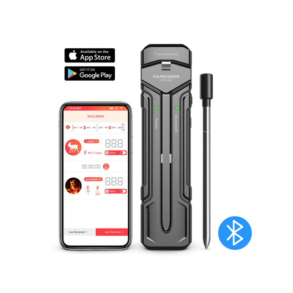 Vulpes Goods Küchenthermometer - Fleischthermometer - mit App - Fleischthermometer - Ofenthermometer und Kochthermometer