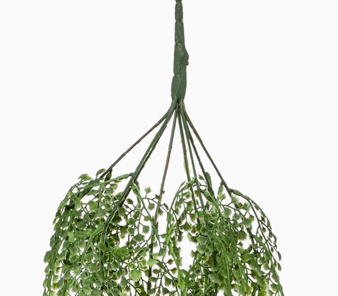 Künstliche rosa Gloriosa Blume mit geschwungenen Blütenblättern, langen Staubblättern und grünem Stiel mit Blättern.