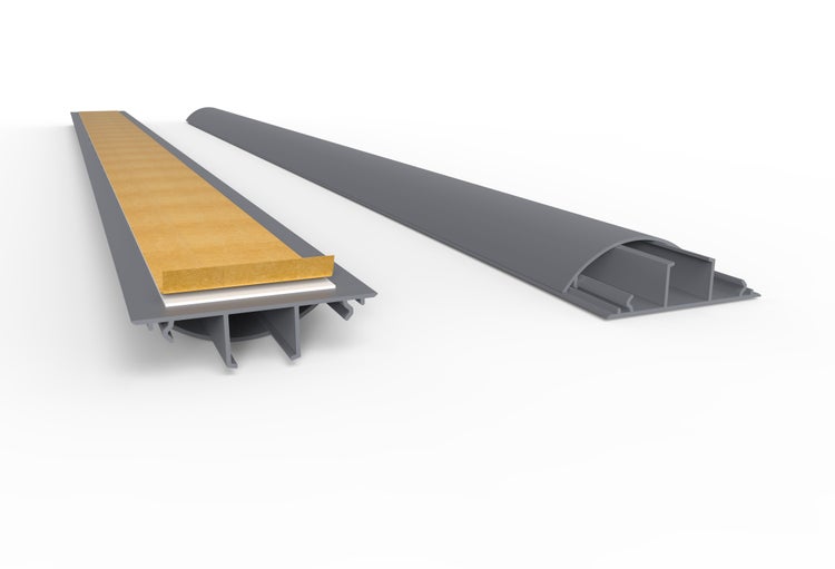 CILSON WDK7020SG Art.-Nr. 6700380 Kabelkanal 70 x 20 mm x 2.000 mm - Trittfest, selbstklebend mit Bodenbelochung, grau RAL 7035