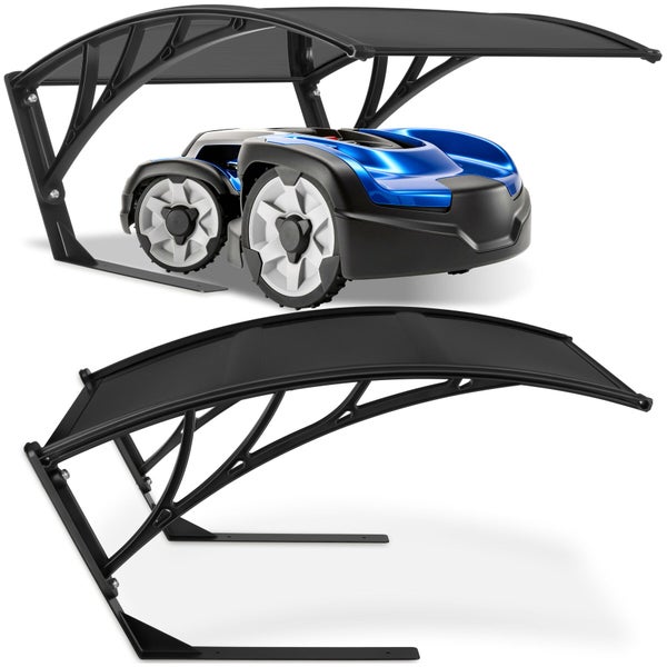 Roboter-Rasenmäher mit Unterstand aus Metall und Kunststoff