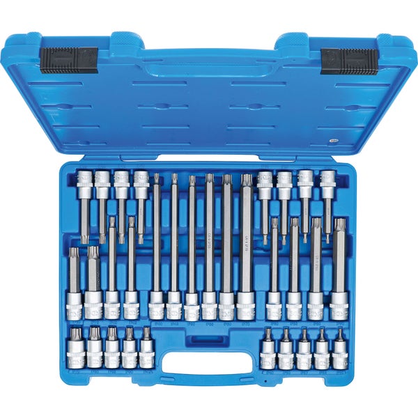 BGS Bit-Einsatz-Satz Antrieb Innenvierkant 12,5 mm (1/2) TP-Profil (für Torx Plus) TP20 - TP70 32tlg. - 5190