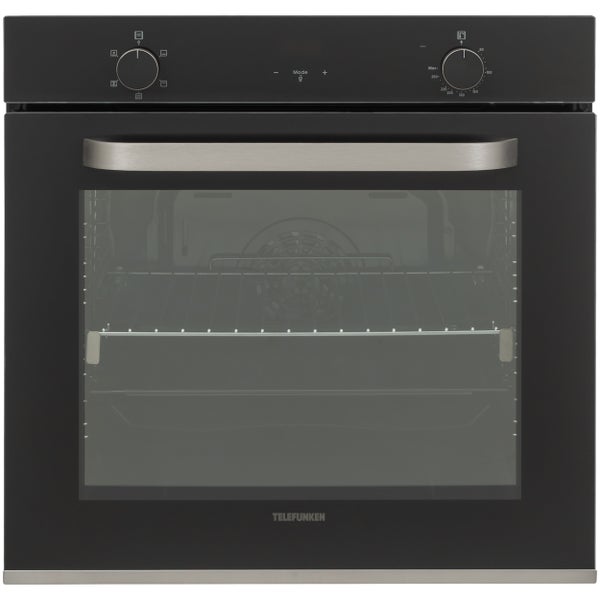 Telefunken Backofen Einbaubackofen autark 78 Liter Hot Air Shield 60 cm Einbau Ofen ohne Kochfeld Schwarz