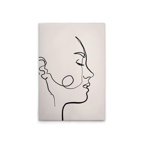 Dekorative Leinwand mit abstrakter Frauengesicht-Linienzeichnung