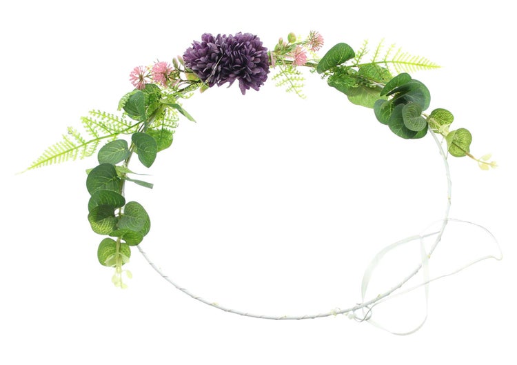 FRANK FLECHTWAREN | LED-Ring Blumen, KUNSTSTOFF, METALL, D: 30 cm