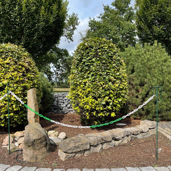 UvV 10 x Absperrleinenhalter Laterneneisen lackiert 1,20 m in vier Farben / Gelb