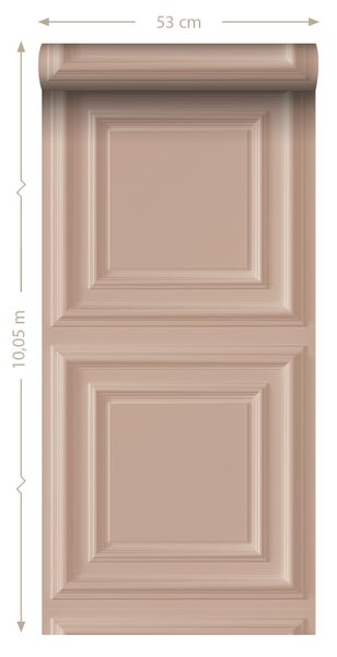 Tapetenrolle mit Paneel-Motiv, 53 cm breit und 10,05 m lang