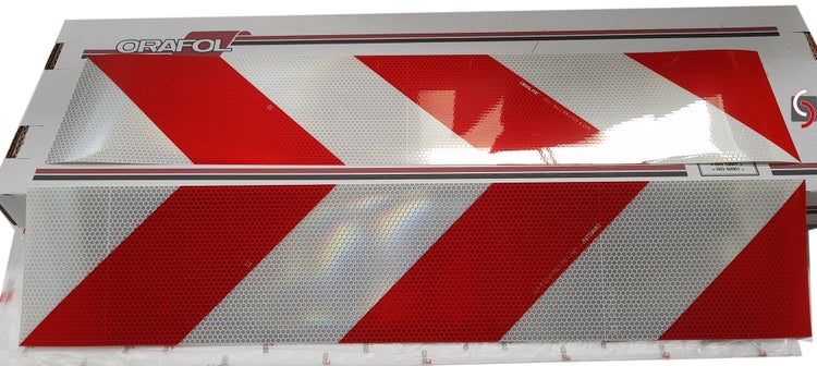Container Warnmarkierung RA2/C Typ Orafol 5951 selbstklebend 80 Streifen (40 x links-, 40 x rechtsweisend)