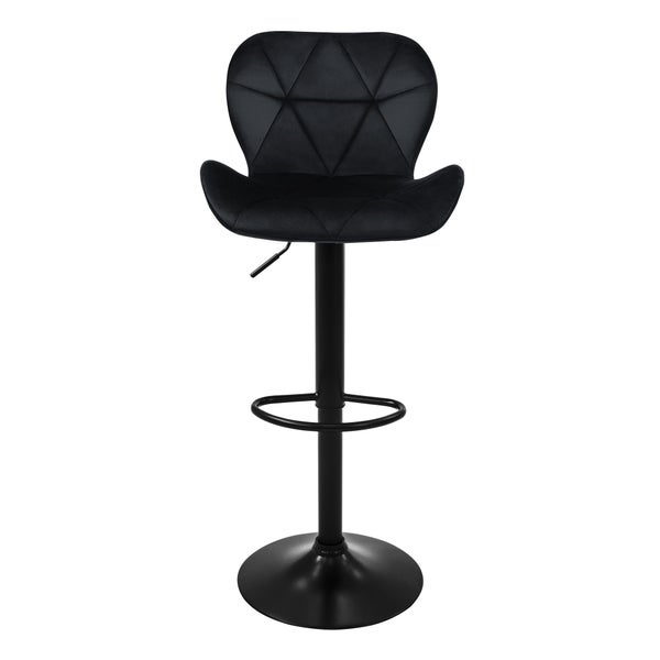 ML-Design Barhocker 4er Set, Bezug aus Samt, Schwarz, Gepolsterter Barstuhl mit Rückenlehne und Fußstütze, Tresenhocker höhenverstellbar 59-79cm, 360° drehbar, Bistrohocker Hocker Drehstuhl Barstühle