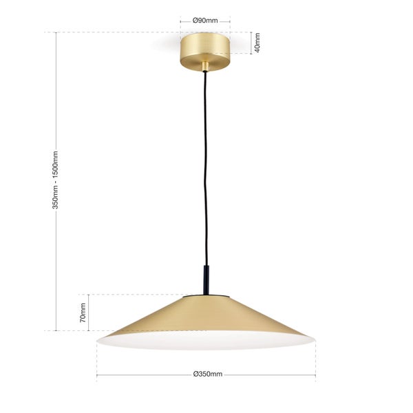 LED Hängeleuchte Gourmet Ø 35 cm Gold 3000K 22W 1700lm