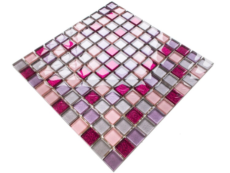 Glasmosaik auf Netz für Bad und Küche 30cm x 30cm  - Barbie