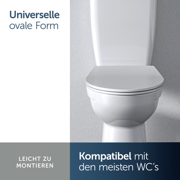 Ideal Standard - Universal WC-Sitz oval, Sandwich Design, mit Absenkautomatik, Abnehmbar, Weiß