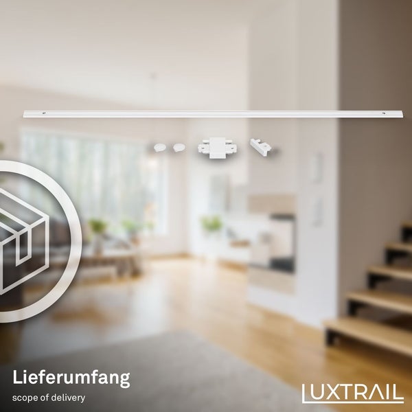 Briloner Luxtrail Schienensystem, Zubehör, Erweiterungskomponente, Weiß, 1 m