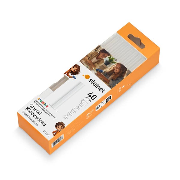 Steinel Kristall-Klebesticks, 40 Stück, 240 Gramm, kristallklar, für Niedrigtemperatur-Klebepistolen.