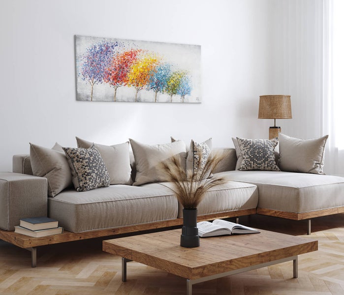 Handgemaltes Gemälde Acrylfarbe 140x70cm Bunt