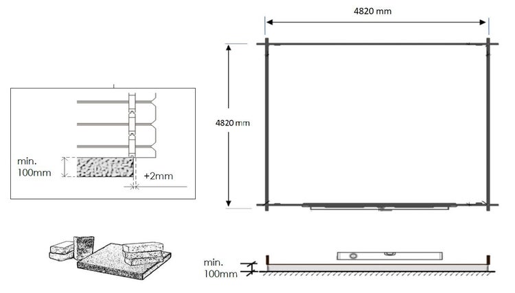 Gartenhaus, Gerätehaus 25m2 - 5x5m - 28mm