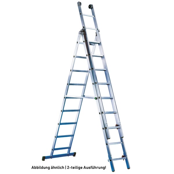 Mehrzweckleiter aus Aluminium in A-Form mit Ausziehfunktion