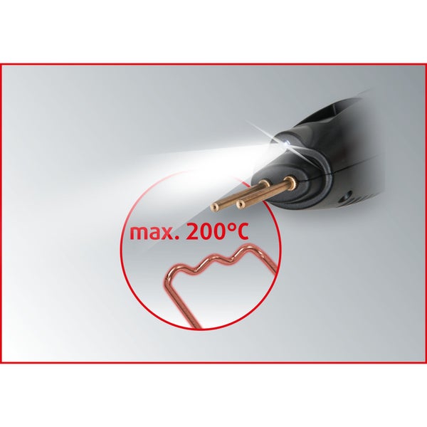 Detailansicht eines Fugenkratzers mit maximal 200 Grad Celsius Betriebstemperatur