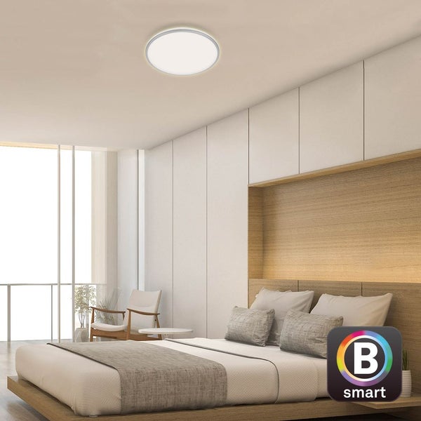LED Deckenleuchte CCT WiFi Bluetooth App 42 W silber Metall-Kunststoff Briloner