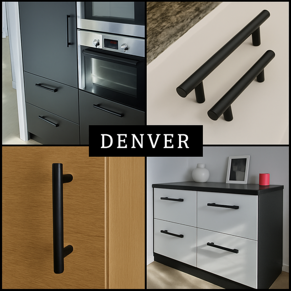 Möbelgriff Stangengriff Denver lochabstand 160 mm Edelstahl Schwarz Set 10